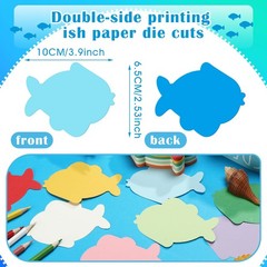 360 PCS 3.9 Inch Assorted Color Paper Fish Cutouts Die Cut DIY Craft Decor