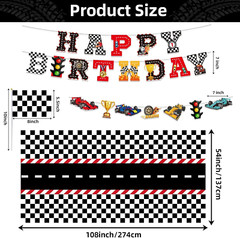 Race Car Party Decorations Include Race Car Happy Birthday Banner Race Car Table