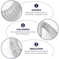 1 Pair Reusable Silver Halloween Hair Ornaments for Party and Cosplay