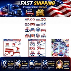 USA Patriotic Party Decorations 48 Pcs Eyeglasses Independence Day