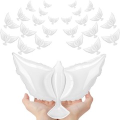 12 Pcs White Doves Balloons 19.7 Inch Small Memorial Peace Dove Balloons Foil…
