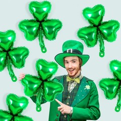 12 Pcs St Patrick Day Balloons,18 Inch Shamrock Balloons,Clover Foil Balloon,…