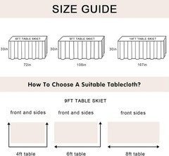 9ft Table Skirt Rainbow Tablecloth Unicorn Tutu Table Skirt for Rectangular