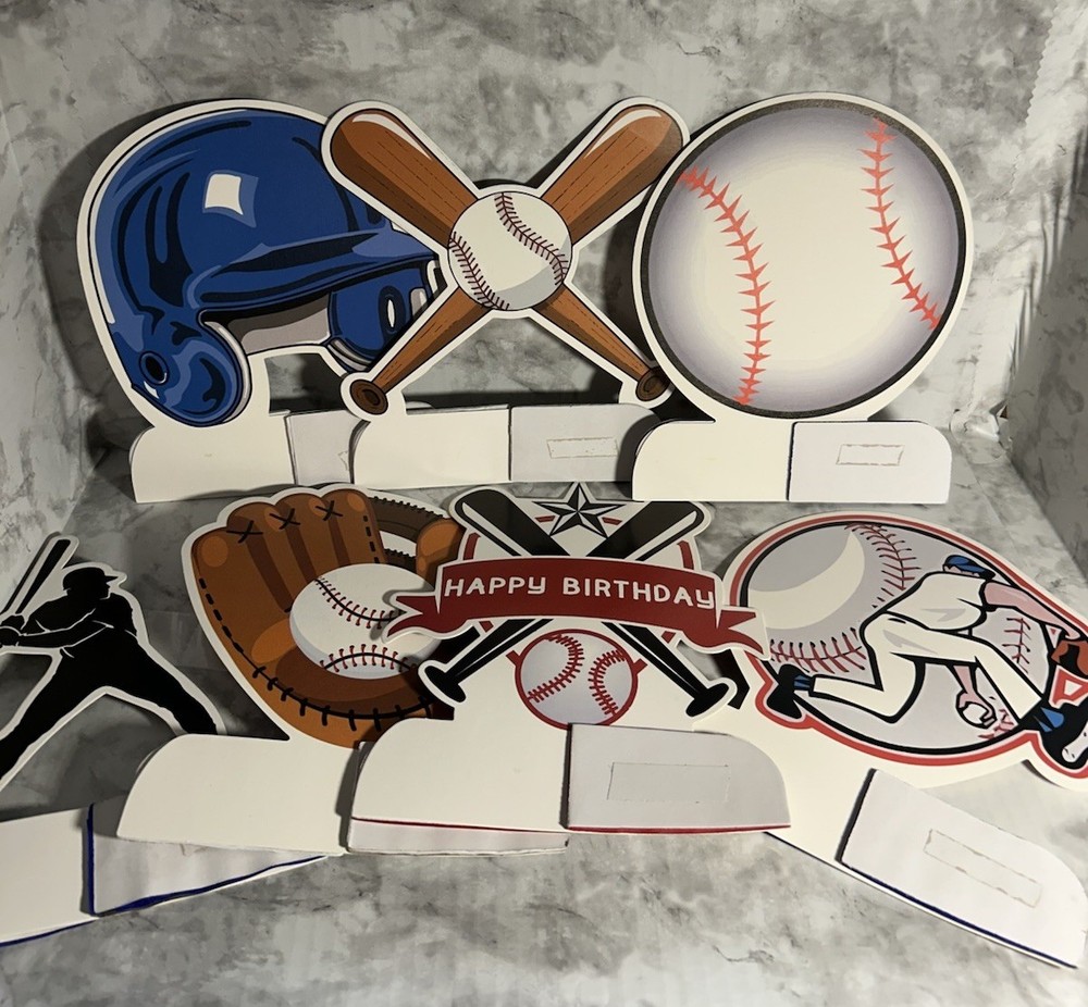 7 Piece Set Baseball Birthday Table Topper Decoration New Party Sports A11