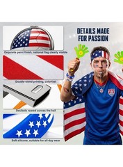 Patriotic USA Party Decoration Set w/ American Flag, Headband & Hand Clapper