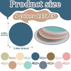 117 PCS Circle Cutouts Paper Classroom Decor Round Assorted Color Die Cut
