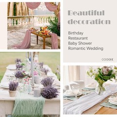 Cheesecloth Table Runner – 10ft Boho Gauze , Bridal Shower Decorations, Wedding