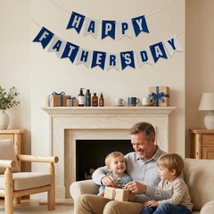 Blue Father’s Day Banner – Pre-assembled for Quick, Elegant Celebrations