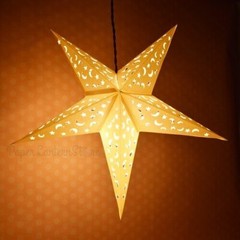 3-PACK 24″ White Moon and Stars Illuminated Paper Star Lantern, with LED Bulb…