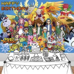 Digimon Adventure Party Supplies Birthday Decoration Backdrop Banner Vinyl 5*3ft