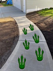 6 12″ Monster Dinosaur Floor Vinyl Decals • Removable Sidewalk Birthday Party