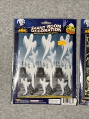 Set Of 2 Halloween Party Wall Decoration Haunted Door Covers Skeletons/Ghosts