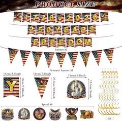 USA 250th Anniversary Patriotic Party Decorations Set,4th of July Banners & Hang