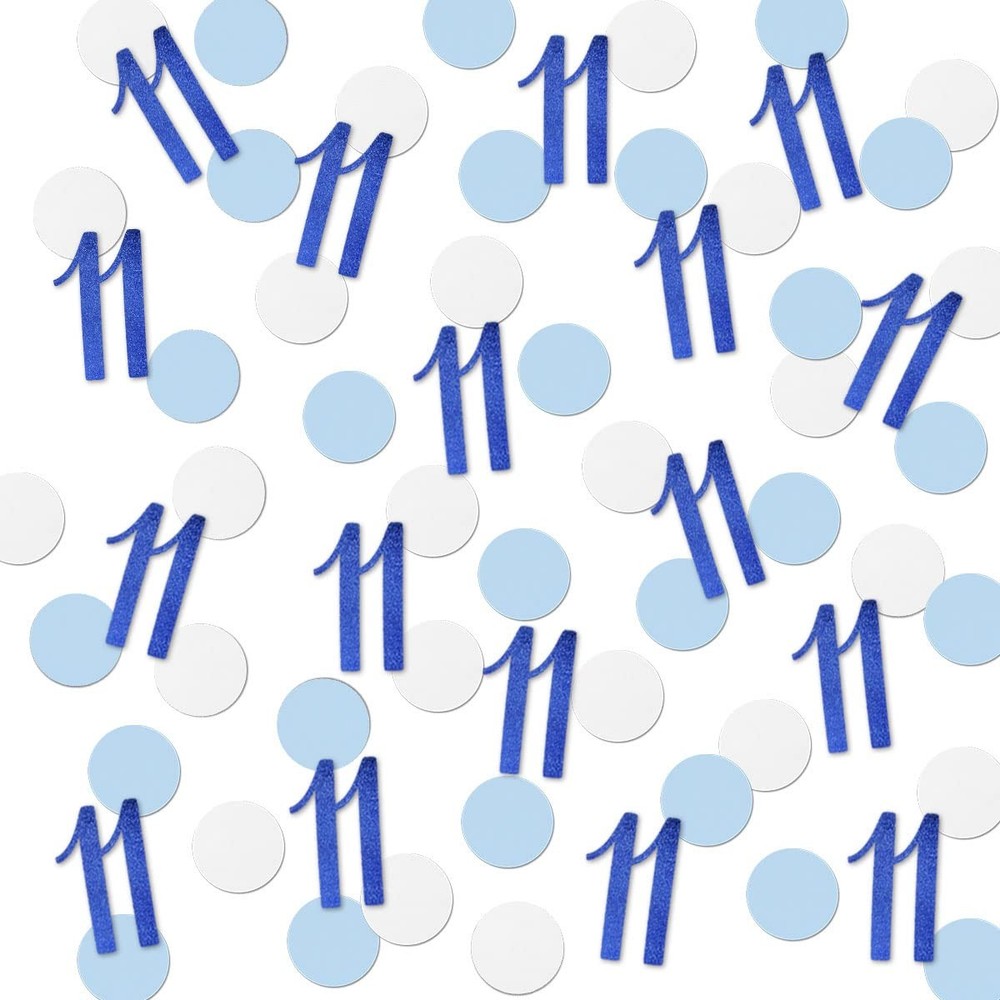 200 PCS Blue 11th Glitter Birthday Number Table Confetti Scatter