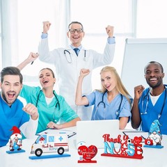 6 PCS Nurses Week Wooden Table Centerpieces Signs Appreciation Gifts Large