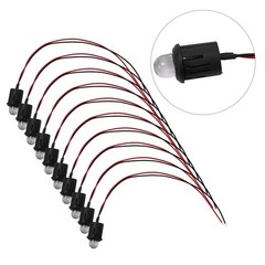 10Pcs 12V 10mm Pre-Wired Constant For Ultra Clear Bulb Cable Prewired Lamp /new