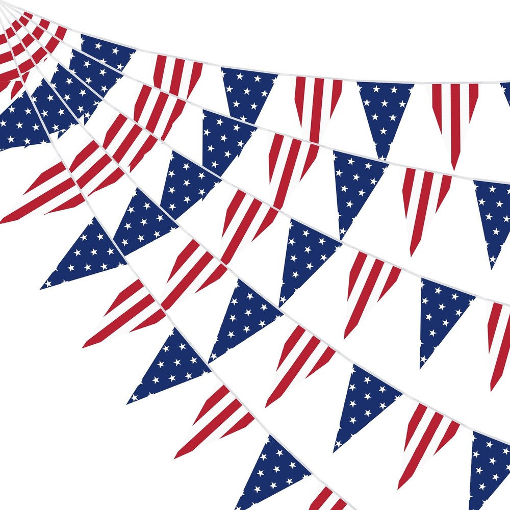 Heartome 100Ft 4Th Of July Decorations 60Pcs 7.8 X 11.8 Inches Pennant American