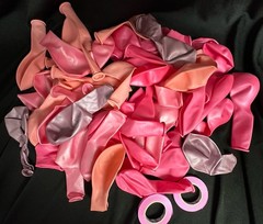 63 Piece Balloon Arch Or Spray Latex Balloons Pink & Purple Metallic With Ribbon
