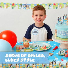 Bluey Birthday Decorations and Party Supplies | Serves 16 Guests | Complete Blue