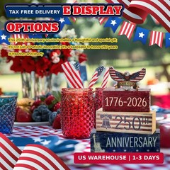 Gerrii 4 Pcs 250th Anniversary Decorations, 4th of July Table Decor, Patriotic W