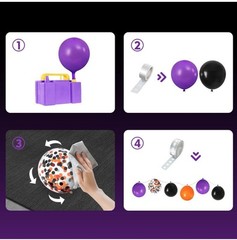 Halloween Balloon Arch Kit with Spider Webs, 124 Pcs for Party Decor