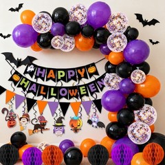 Halloween Banner Decorations Trick or Treat Paper Honeycomb Ball Swirl Stream…