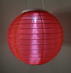 Red, White & Blue LED Vinyl Lanterns, Chinese / Japanese Hanging Paper Good Cond