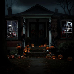Halloween Decorations Blood Skeletons Scary Horror Window Poster 2PCS 32″ X 47″