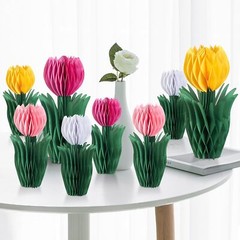 8 PCS Flower Honeycomb Decoration Tulip Honeycomb Decoration Mother’s Day Dec…