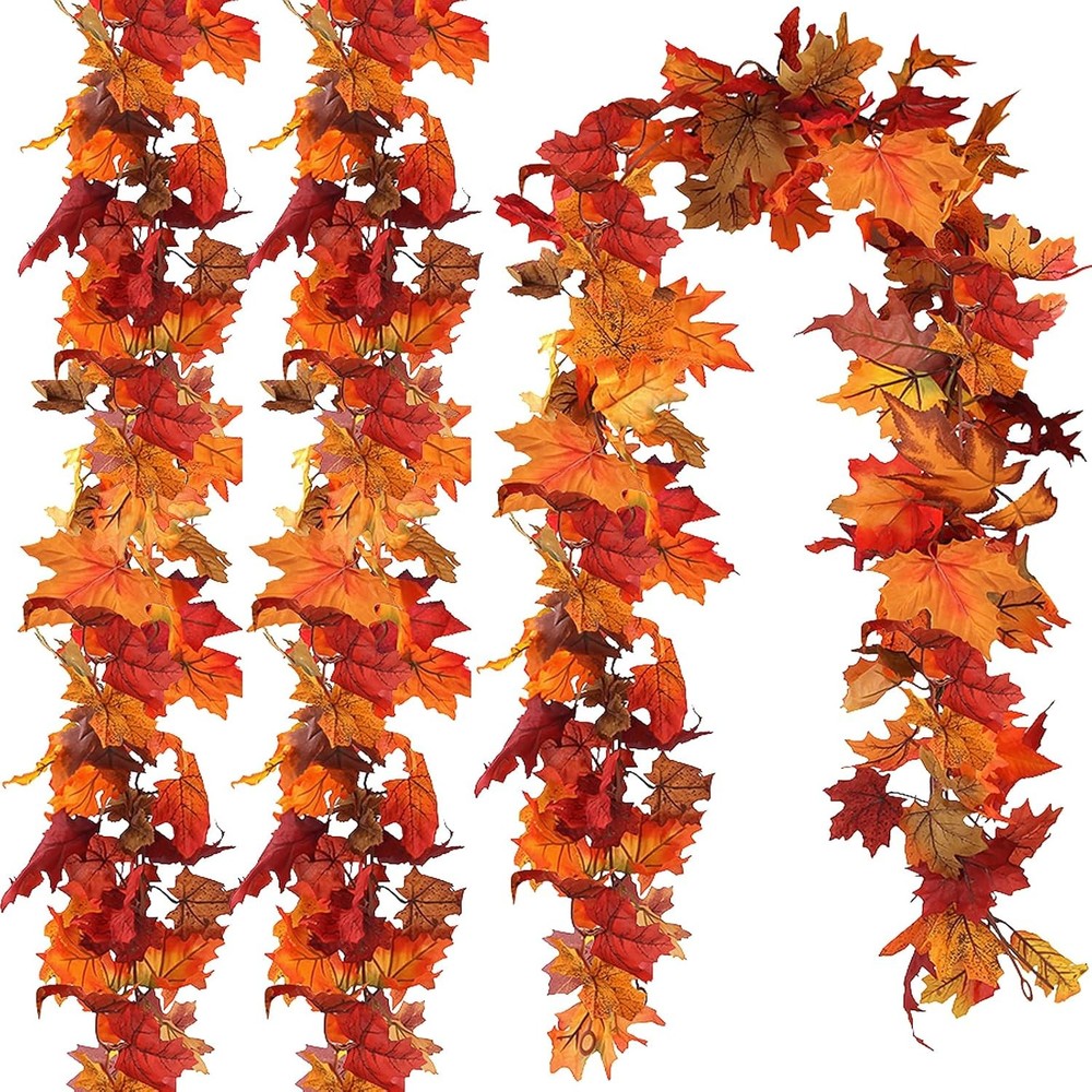 3 Pack Fall Leaf Garland, Hanging Fall Vines Autumn Garland Artificial Maple