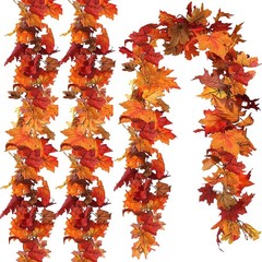 3 Pack Fall Leaf Garland, Hanging Fall Vines Autumn Garland Artificial Maple