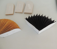 Paper Fan Decorations 8 Count 6 brown 2 black each 3 inch