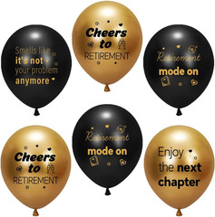 Retirement Balloons 40PCS Black Gold Happy Retirement Party Supplies for Men