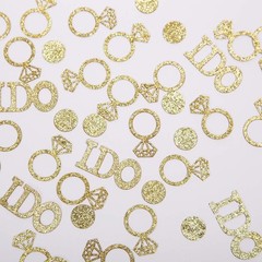 Gold Wedding Table Confetti,Glitter Paper Diamond Ring Confetti, I Do Engagem…