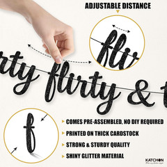 , Glitter Thirty Flirty & Thriving Banner – 10 Feet | 30Th Birthday Decorations