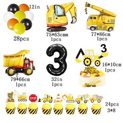 90 Pcs Dump Truck Party Decorations for Boys Baby .Construction 3rd Birthday …
