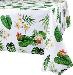 3 Pack Hawaiian Luau Tablecloths for Party Decoration, Hawaii Disposable Plastic