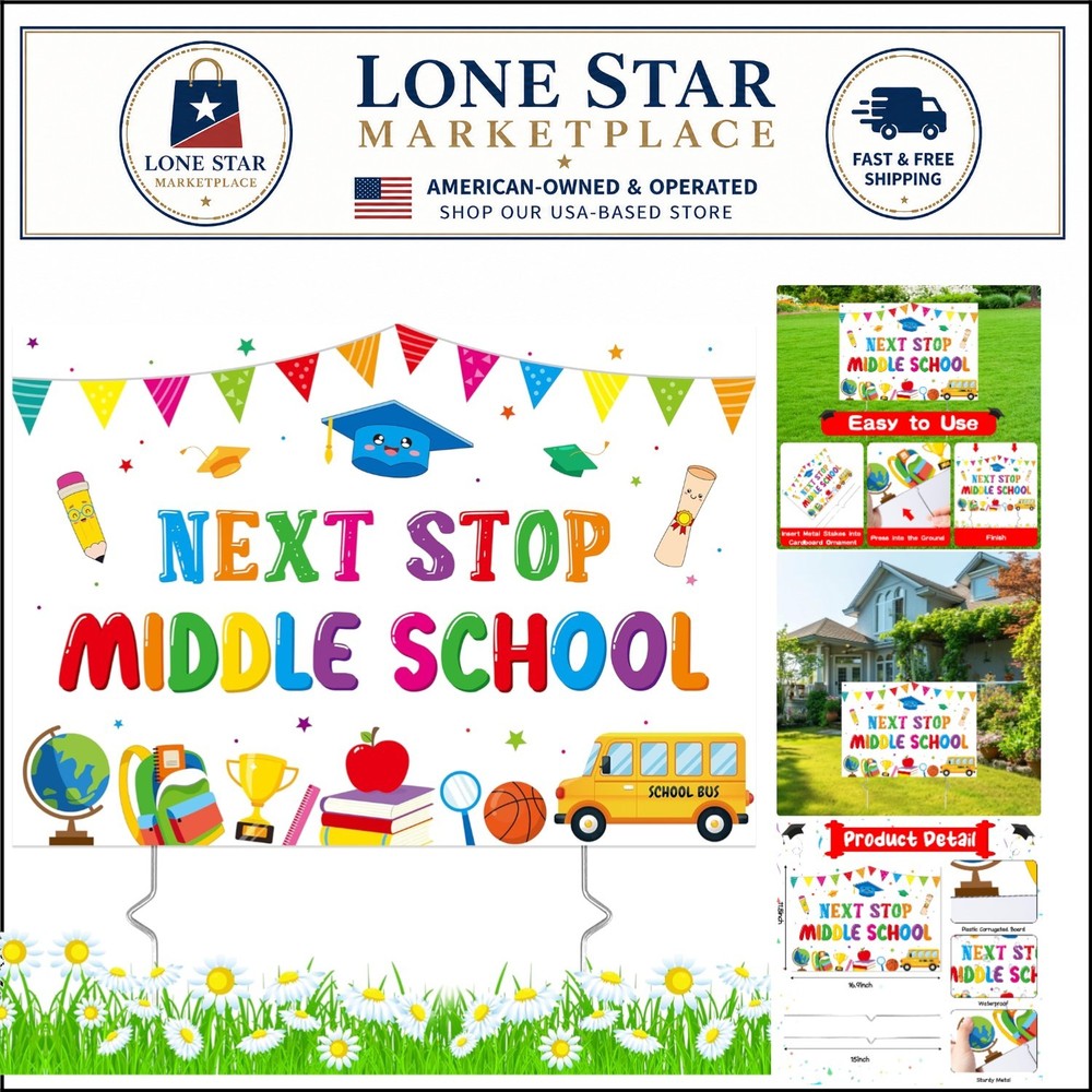 Celebrate with Style: 5th Grade Graduation Yard Sign – Next Stop Middle School!
