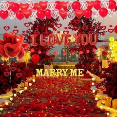 Marry Me Light Up Letters Proposal Decorations, 7Pcs 8.5″ Marry Me Sign, 24Pc…