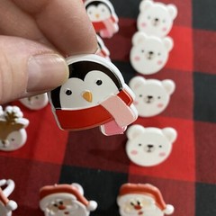 Christmas Cupcake Topper Rings 24 pc Cake Decoration Bear Santa Deer Fox Penguin