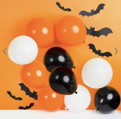 NEW HALLOWEEN White Black Orange 12” BALLOON Pack of 12 Latex