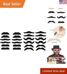 Self-Adhesive Mustaches Set – 24 Pcs for Creative Costume & Masquerade Looks