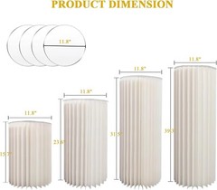 Foldable Paper Columns Display Pedestal Stand for Wedding Birthday Party – 4pcs