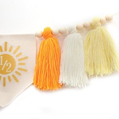 1/2 Birthday Boho Sun Highchair Banner – You Are My Sunshine Tassels,Half Tri…