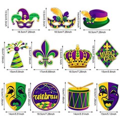 30 Pieces Mardi Gras Decorations Party Supplies Mardi Gras Tinsel Garland Hangin