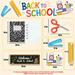14PCS Giant Back to School Decorations – Welcome Back to School Party Supplies,