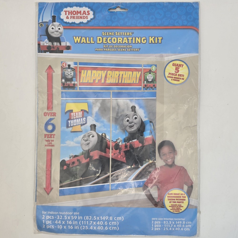 Thomas & Friends Giant Scene Setter Wall Decorating Kit 5 Piece Set 2011 NEW