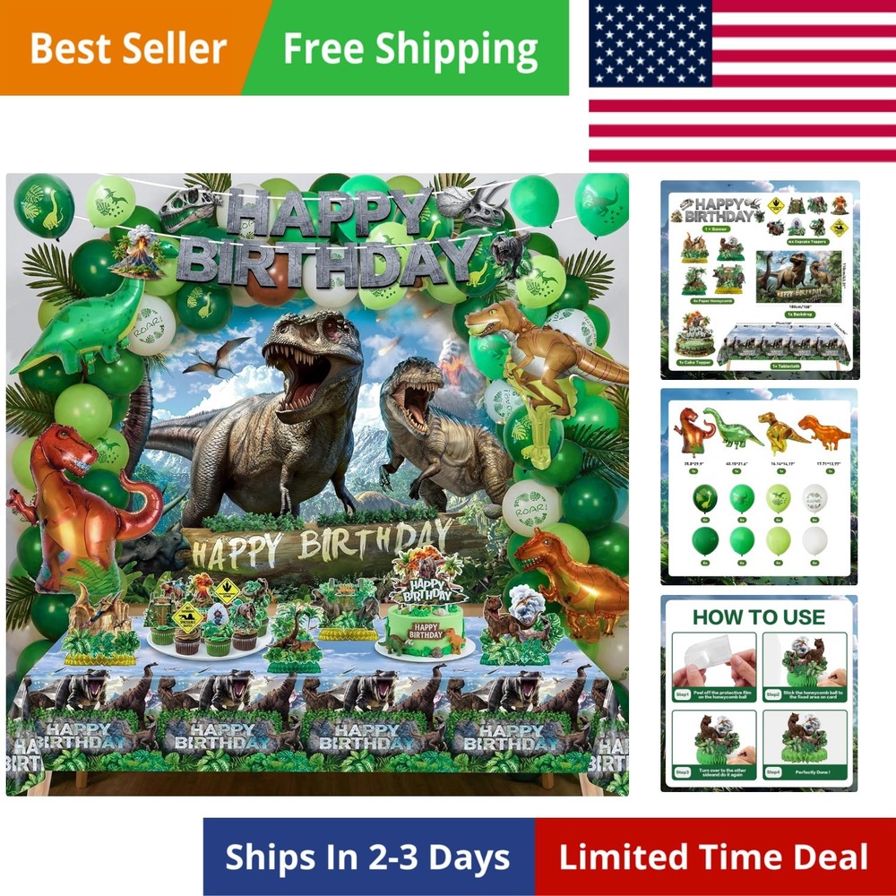 Dinosaur Birthday Decorations Dino Wrold Party Decorations Set Included Dino …