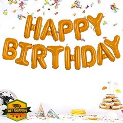 TONIFUL Light Orange Happy Birthday Balloons Banner