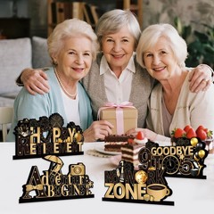 4 PCS Retirement Party Wooden Table Centerpieces Tiered Tray Decor